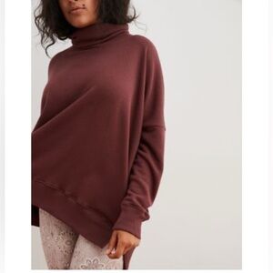 Aerie/ Sunday Soft/ Oversized/ Red-brown/ Cowl neck/ Knit sweater/ Size US S